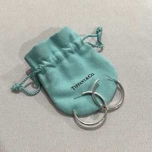 Tiffany 1837 Hoop Earrings, Medium Silver